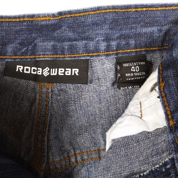 Vintage Y2K Rocawear Jeans Shorts Baggy Grunge Skater Sz 40 Southpole Jnco Style - Picture 5 of 7